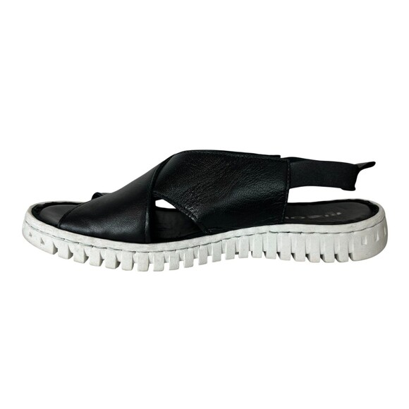 Rizzoli Black Leather Super Comfort Sandals Size 41 / 10 Sporty Vacation Comfy - Picture 5 of 10